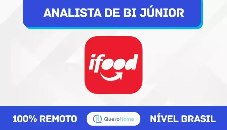Ícone da plataforma iFood de análise de BI Jr. em formato quadrado com logo vermelho e marca branca.